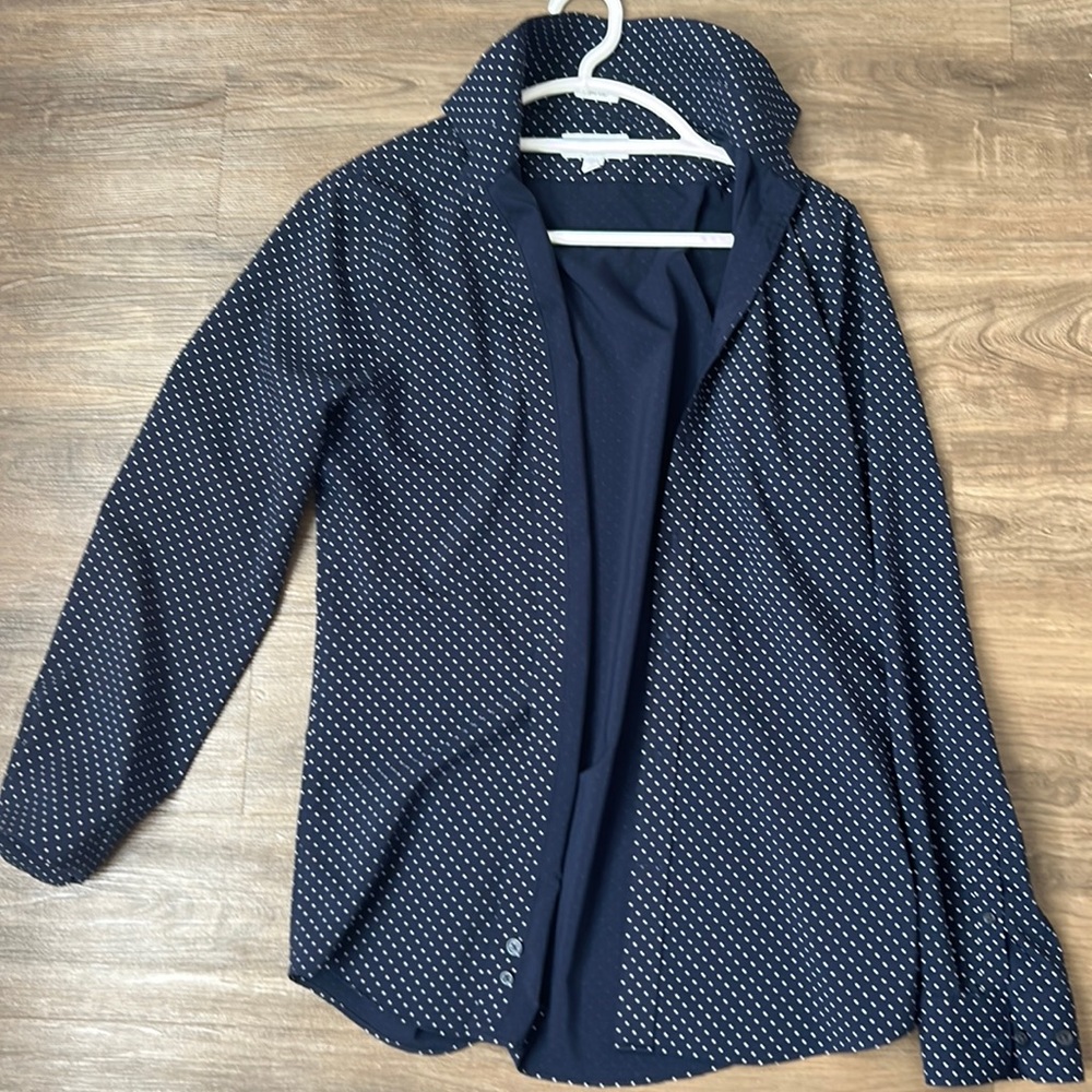 White poker dots dress shirt, extra slim